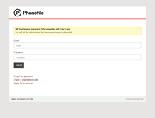 Tablet Screenshot of login.phonofile.com